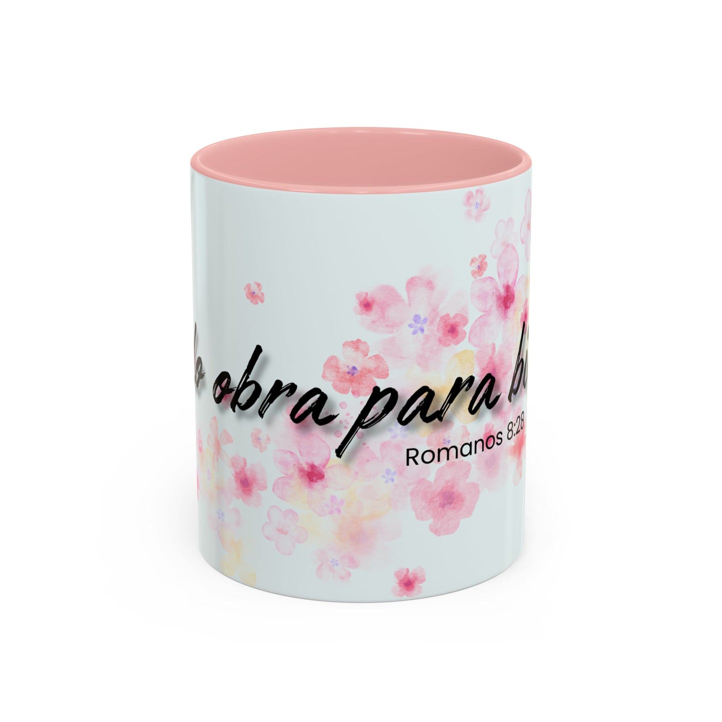 Taza de café  — "Todo obra para bien" Romans 8:28 Floral Inspirational Mug