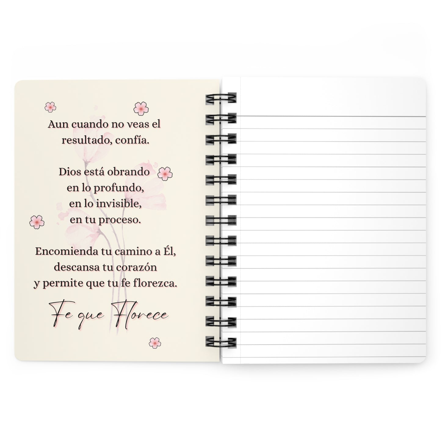 Spiral Journal — Libreta Devocional “Fe que Florece” – Confía, Dios está obrando