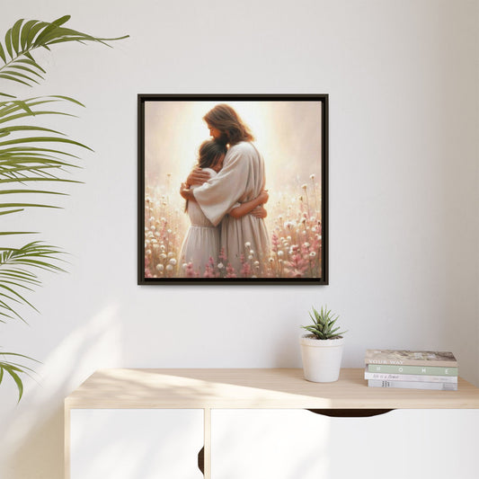 Framed Matte Canvas Print —“En Sus Brazos Florezco”