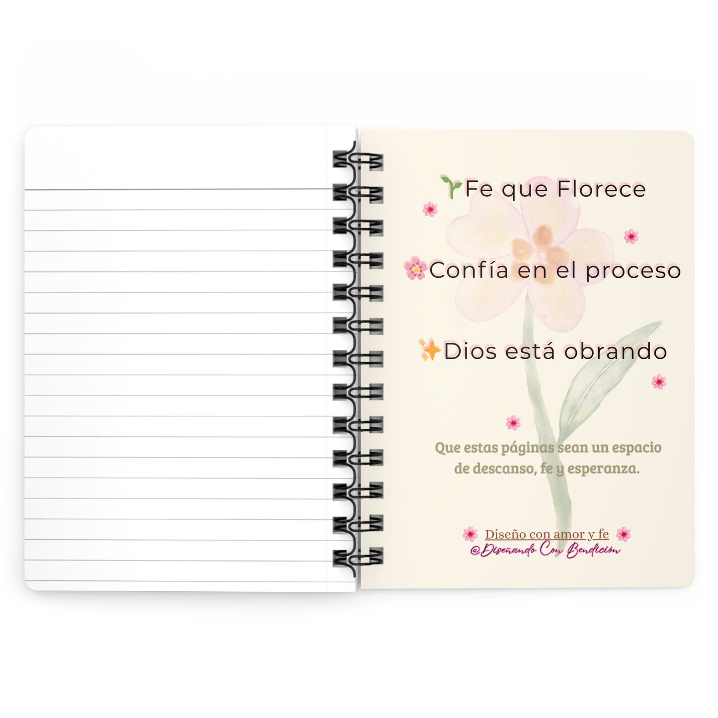 Spiral Journal — Libreta Devocional “Fe que Florece” – Confía, Dios está obrando