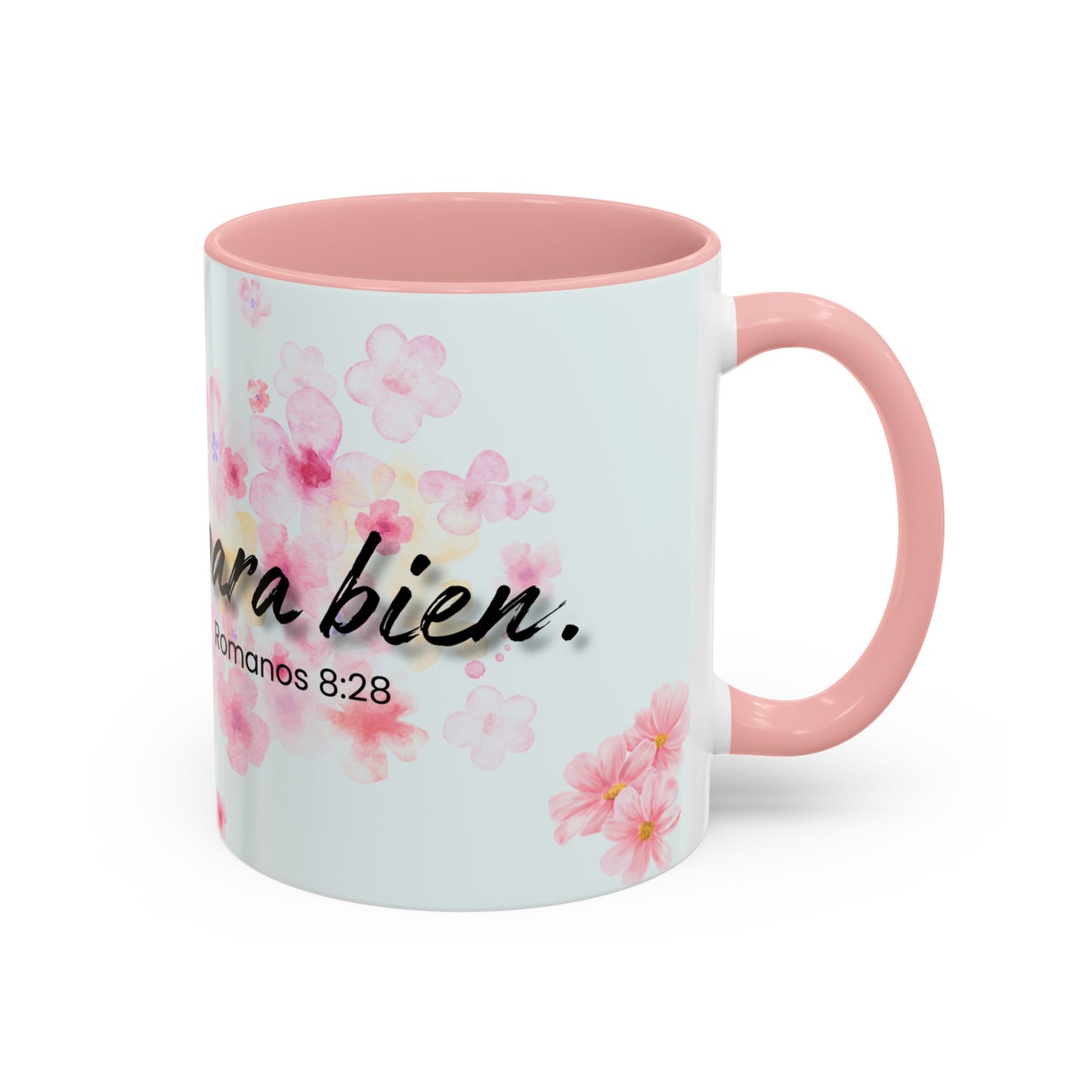 Taza de café  — "Todo obra para bien" Romans 8:28 Floral Inspirational Mug