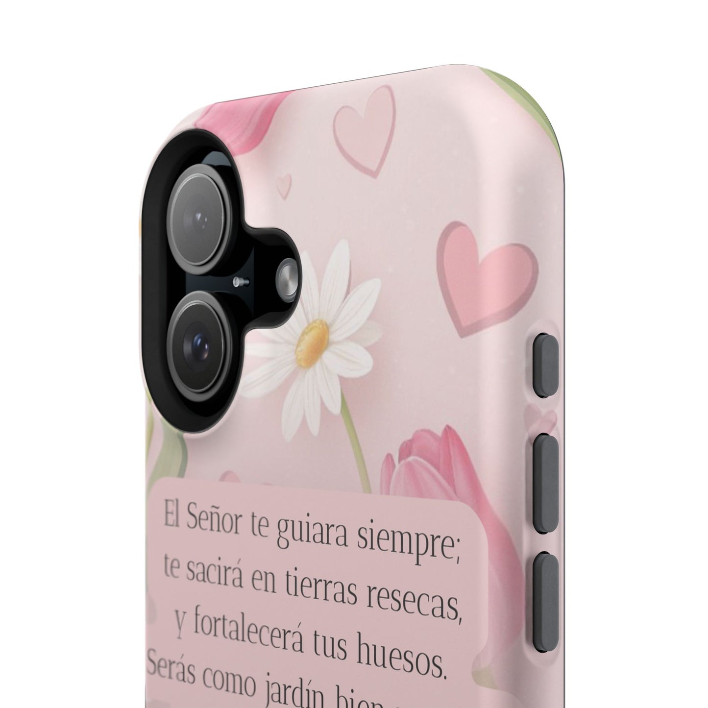 Funda iPhone “Fe que Florece” – Isaías 58:11 | Inspiración Cristiana Floral