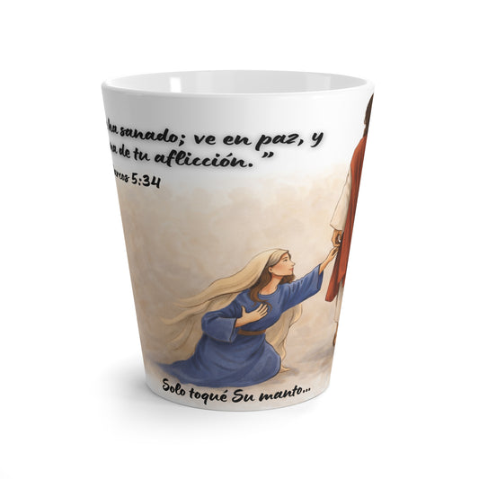 Taza Cristiana “Hija, tu fe te ha sanado” – Marcos 5:34 | 12 oz