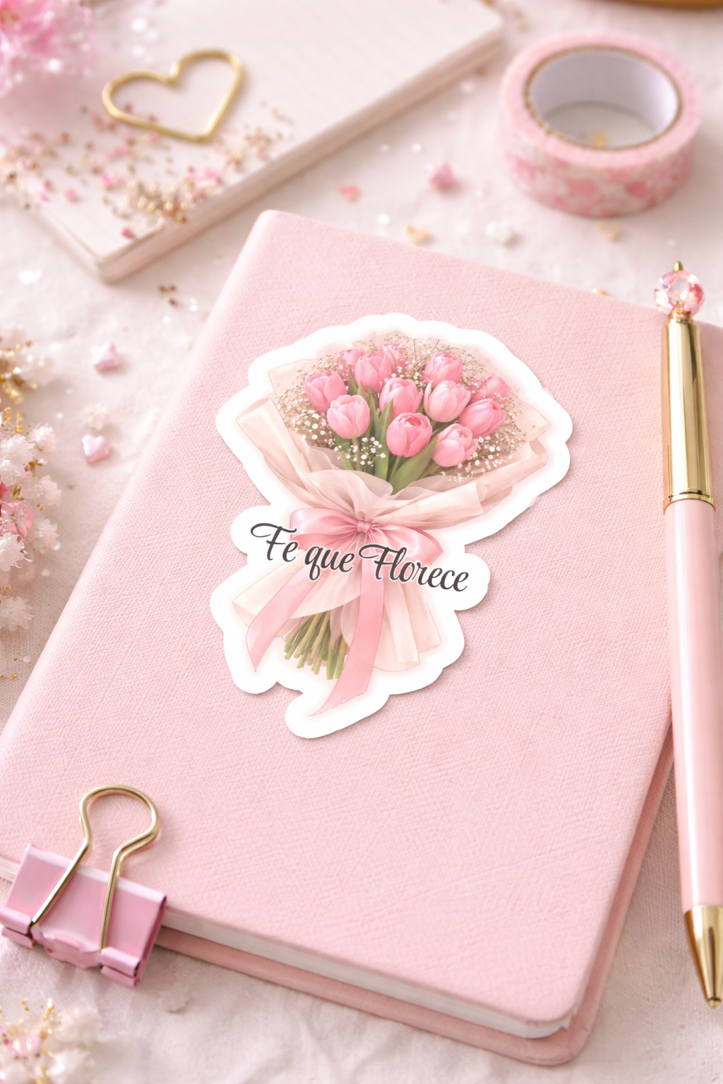 Sticker “Fe que Florece” – Inspiración Cristiana Floral 🌷