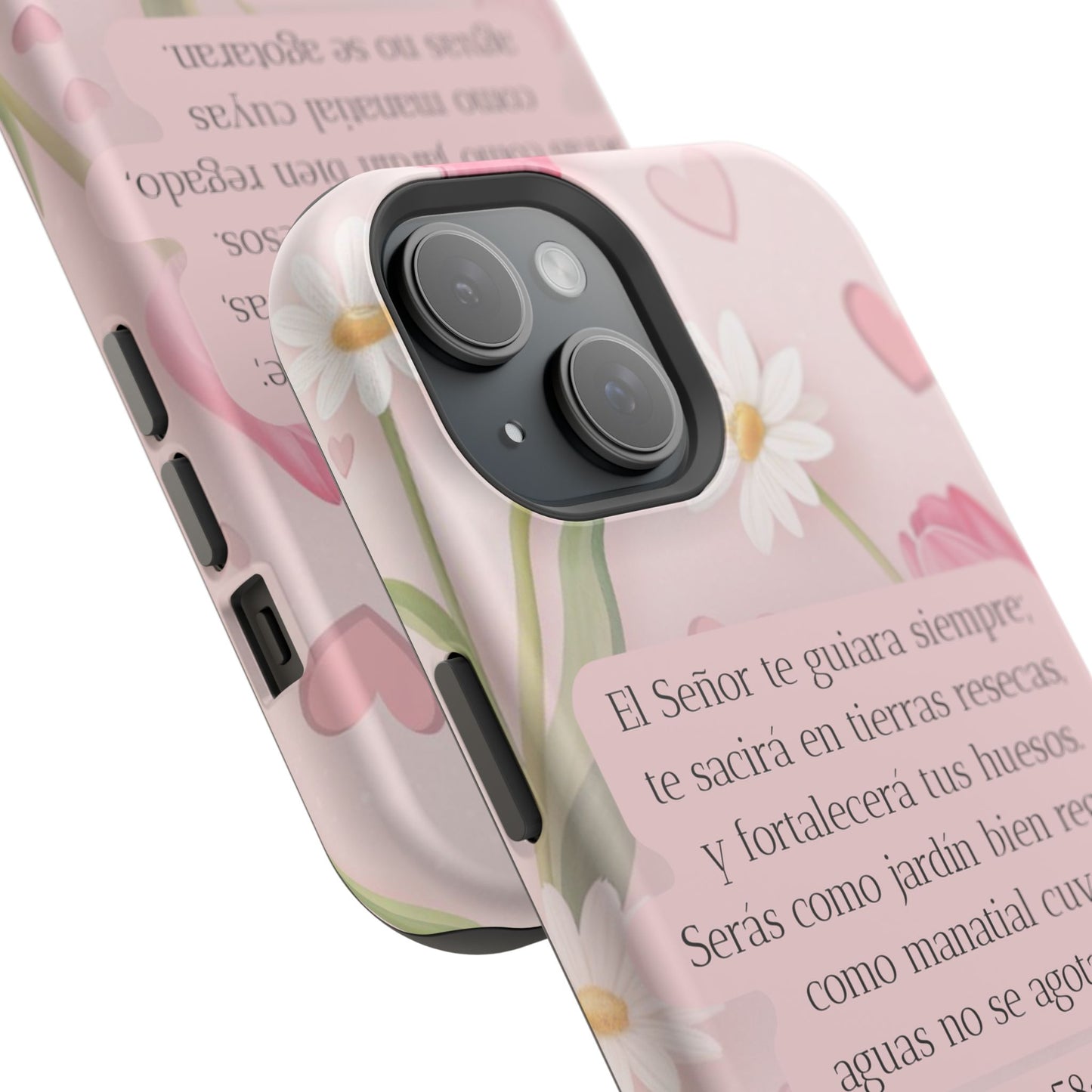 Funda iPhone “Fe que Florece” – Isaías 58:11 | Inspiración Cristiana Floral